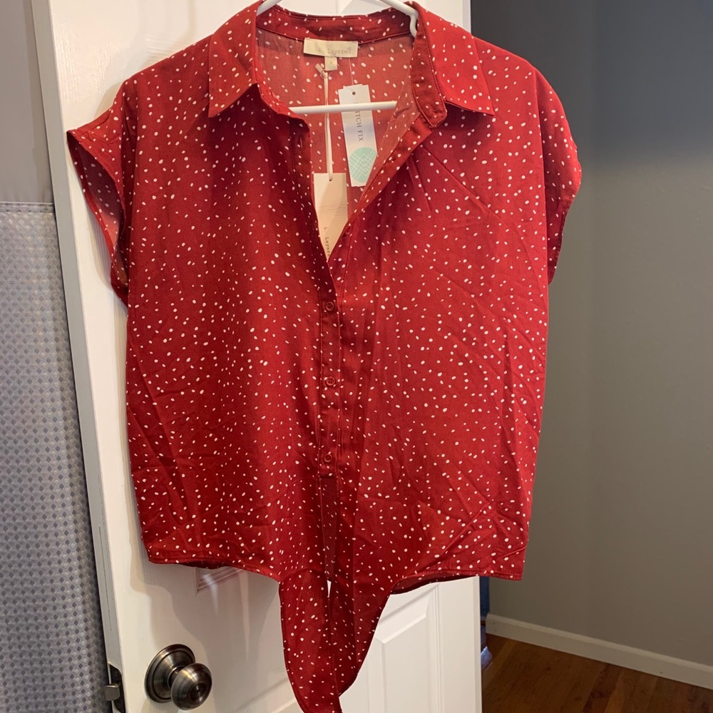 Carleigh tie front blouse